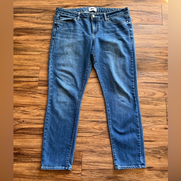 Paige Womens Jeans Size 32 Skyline Ankle Peg Medium Wash Stretch - Picture 1 of 9